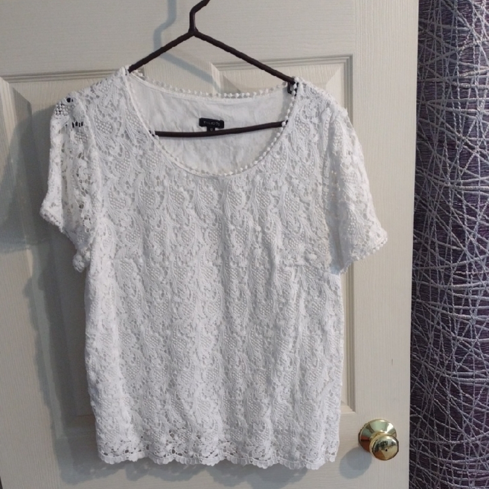 Talbots White Lace Blouse